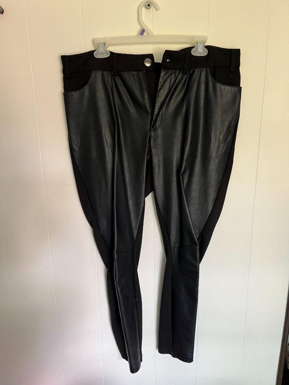 Ellos Faux Leather Skinny Pants - Black Size 16